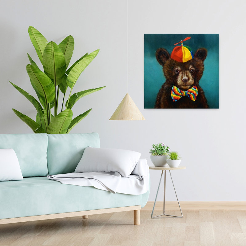 Bébé ours, art urbain contemporain, H 24 po x l 24 po