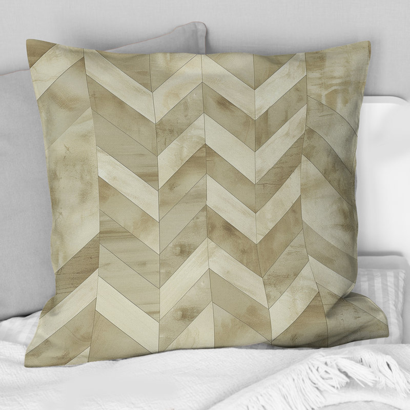 Coussin Beige Chevron Dreams IV - Modern, H 18 po x l 18 po