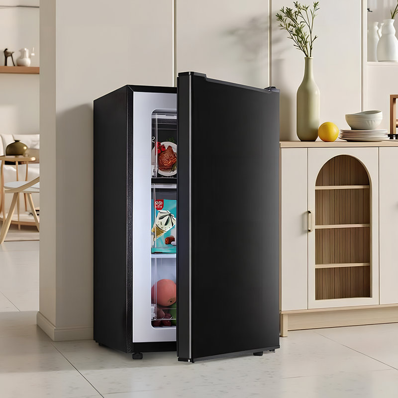 3.2 Cu.ft Upright Freezer Compact Mini Freezer With Removable Shelves For Bedroom, Office, Kitchen, Black