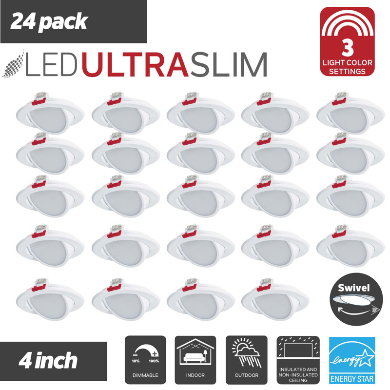 Ensemble d’éclairage encastré à profil mince 4,25 po del, Blanc