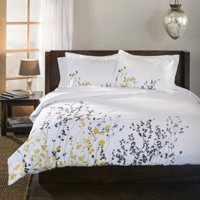 Ensemble de housse de couette brodée à motif printanier