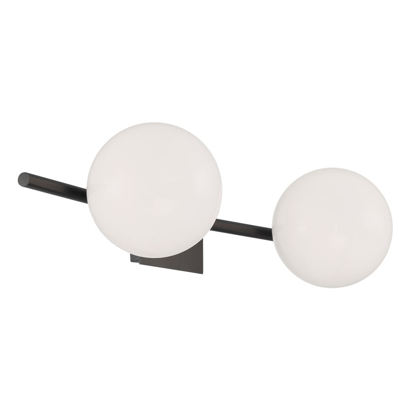 Éclairage pour salle de bain 2 lumières Perch 24 po de large - noir trempé à l'acide, Acid Dipped Black