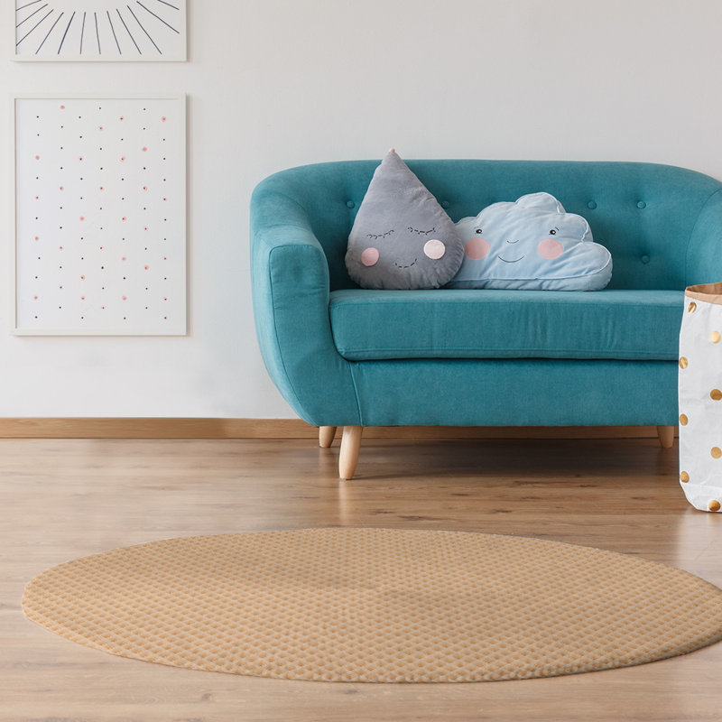Tapis de zone orange rétro dégradé, Rond 5 pi