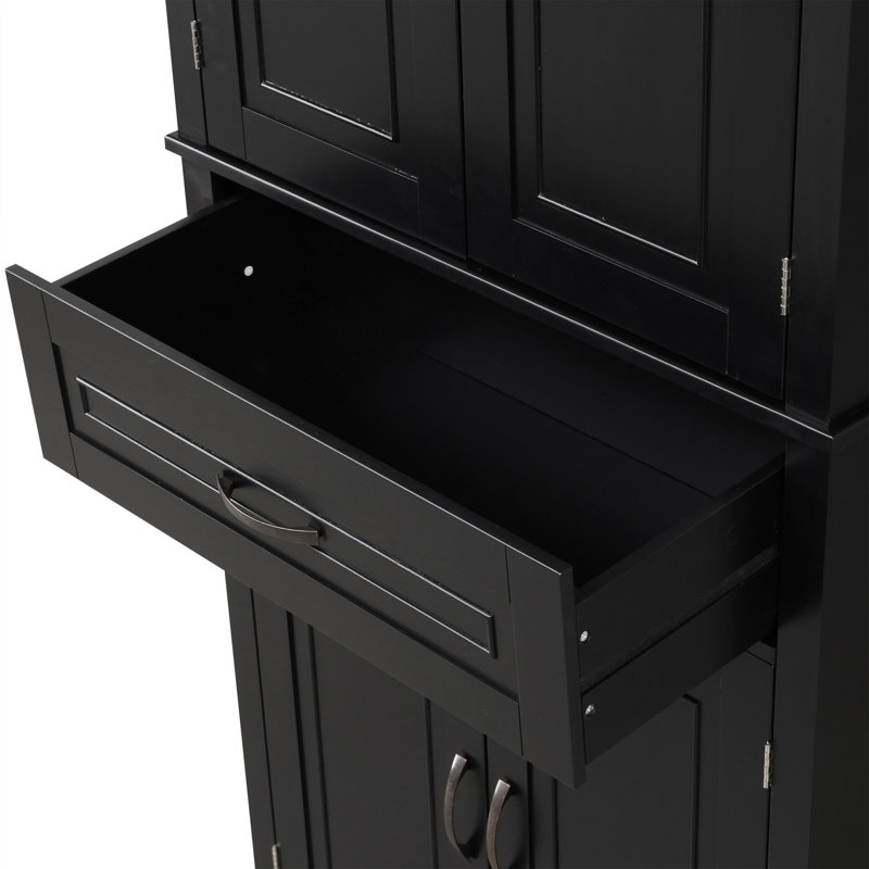 Bathroom Storage Cabinet With Doors And Drawer, Multiple Storage Space, Adjustable Shelf For Enhanced Organization, Black