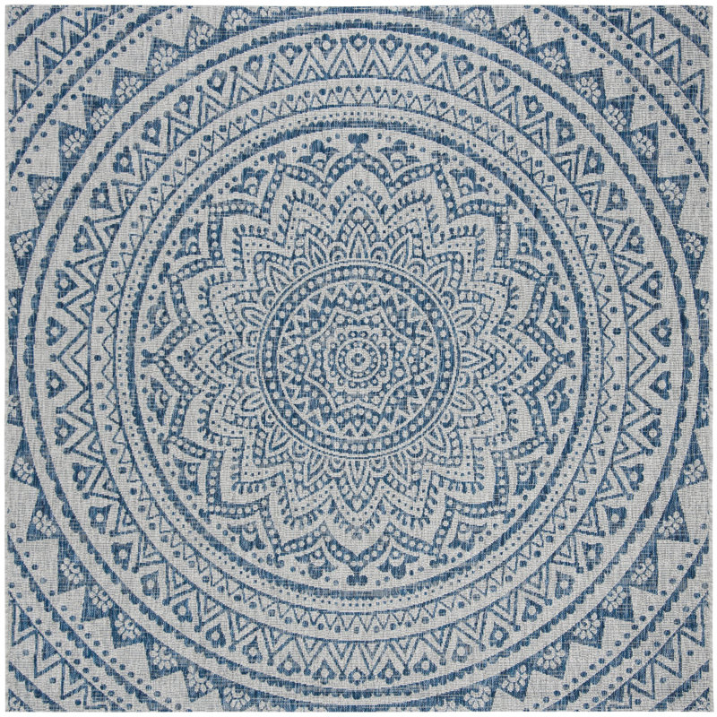 Amedee Performance Floral Indoor/Outdoor Area Rug, Square 4'