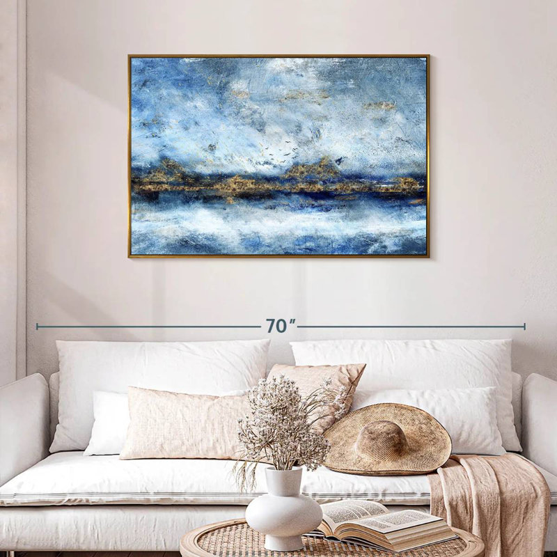 Paysage Clota, Cadre flottant doré, 43 po x 29 po
