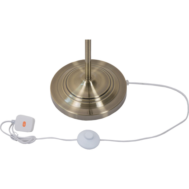 Dunn 154cm Traditional Floor Lamp, Antique Brass, Grey
