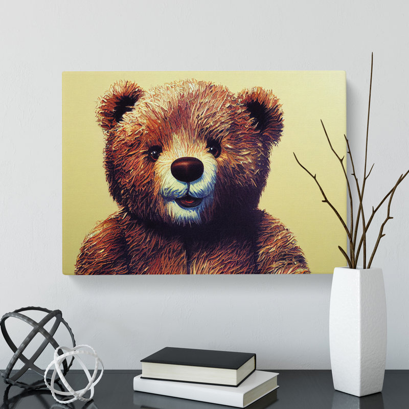 Adorable Teddy Bear - Wrapped Canvas, 40cm H x 60cm W x 3cm D