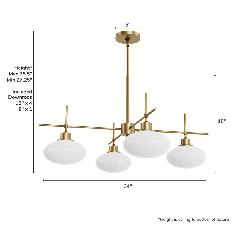 Hunter x Jasmine Roth Getty Chandelier Ceiling Light Fixture, 4
