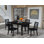 Dining Set Includes a Rectangle Table and Stackable Polyester Chairs, Black