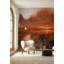 Volcano Sunset papier peint dramatique paysage éruption murale-213920494