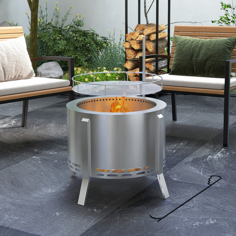 Outsunny 2-In-1 Smokeless Fire Pit