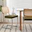 Ensemble de 4 chaises de salle à manger, chaises d'appoint latérales en rotin de velours avec pieds chromés, chaises modernes de style Mid-Century conçues par Breuer, chaises de cuisine de salle à manger rembourrées (vert olive - 4 pièces)-317578597