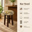 Tabouret de bar rembourré à fuseaux en bois d'acacia massif-361341945-361341951