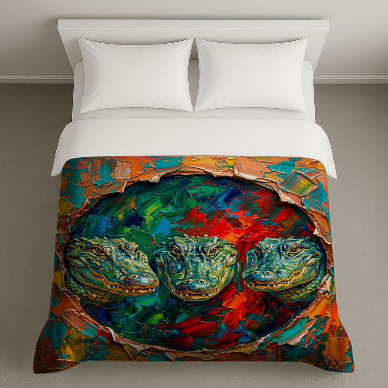 Housses de couette Abstract Crocodile Trio, Twin