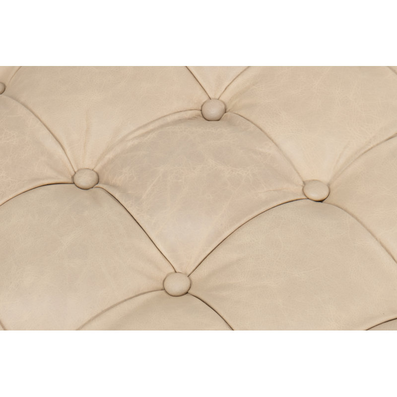 Corbet Round Ottoman, Cappucino White