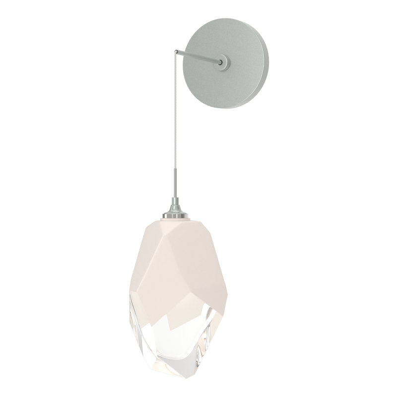 Chrysalis Steel Armed Sconce, Vintage Platinum, 11.6" H x 6.1" W x 7.6" D, White