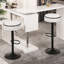 2 tabourets de bar à hauteur réglable en lin, pivotant à 360 ° et avec rangement pour 2 chaises de salle à manger, poche pour tabouret