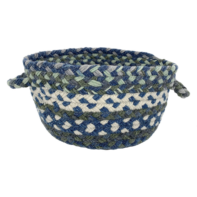 Foundry Select Ashni Wool Decorative Basket, Basket 20", Blue/Green