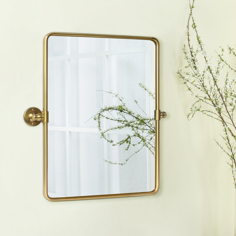 Miroir mural de salle de bain Woodvale, Or brossé, 24 po x 20 po