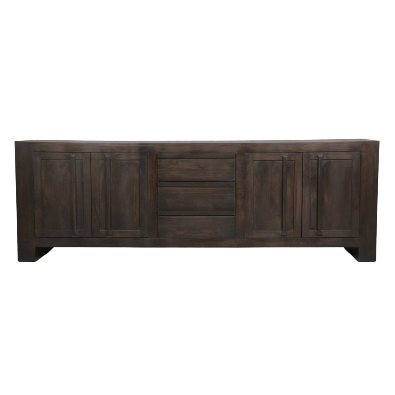Jaden Sideboard With 3 Drawers And 4 Doors In Charred Ember Finish, Brown