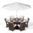 Karas 6 Seater Dining Set with Cushions and Parasol-39926004