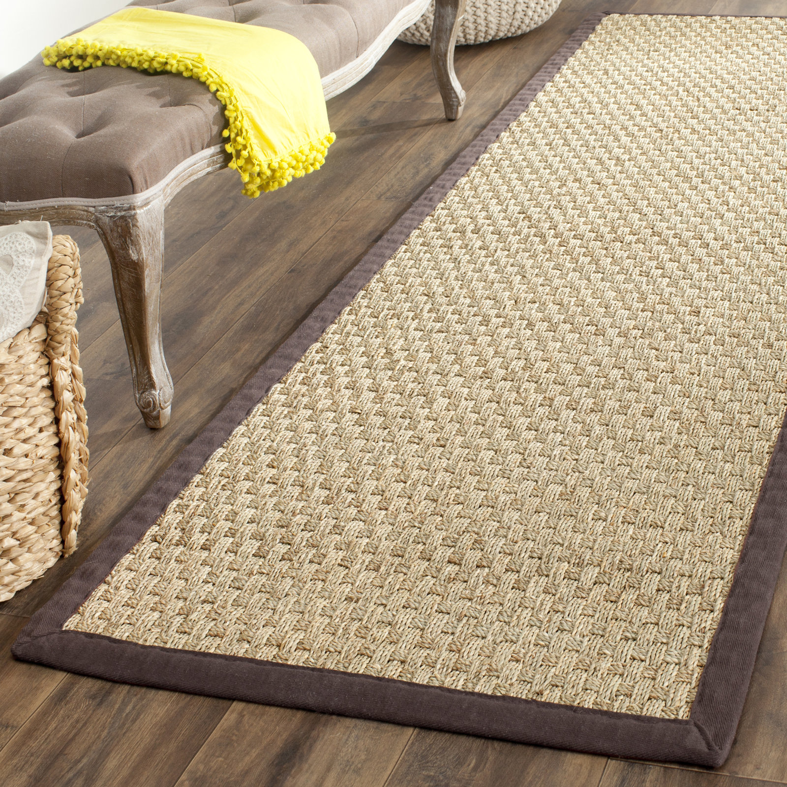 Debroh Natural Fiber Seagrass Rug, Runner 2'6" x 14'