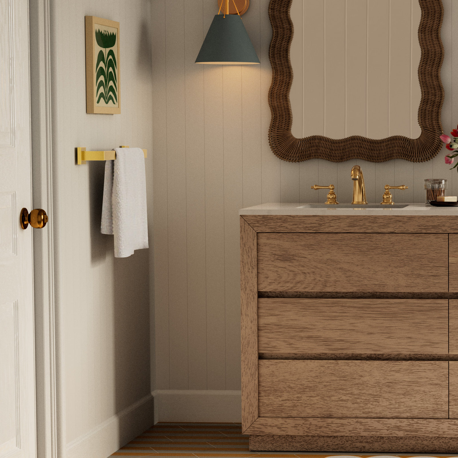 23.75'' Towel Bar, Brushed Gold, 3.13'' H X 23.75'' L X 2.19'' D