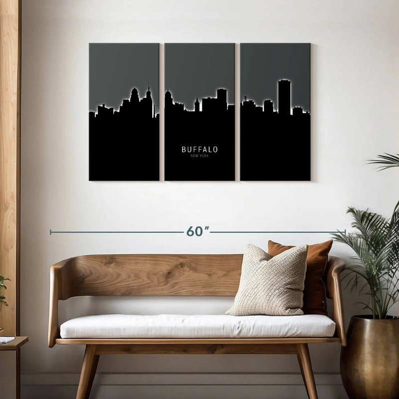 Buffalo New York Skyline VI, H 28 po x l 45 po