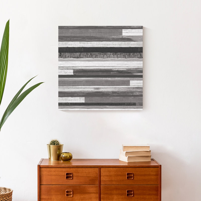Lattes de bois grises-reproduction d’art sur toile tendue