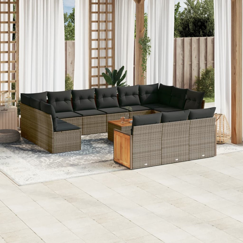 Ensemble de canapé de jardin Vidaxl gris