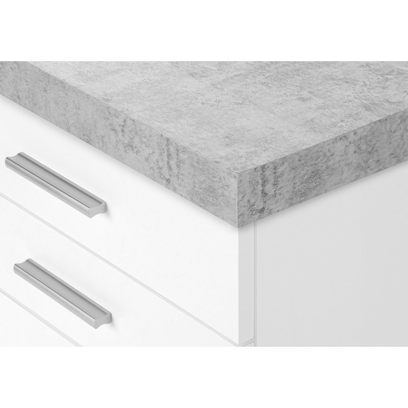 File Cabinet, Rolling Mobile, Storage Drawers, Printer Stand, Office, Work, White And Grey Cement Laminate, Contemporary, Modern