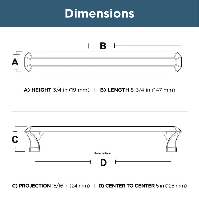 Napier 5 1/16" Center Bar Pull Multipack, 5 1/16" Center to Center