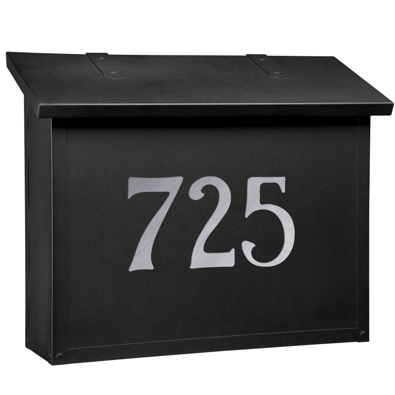 Boîte aux lettres murale classic, Noir texturé, Blanc vaporeux, Oui