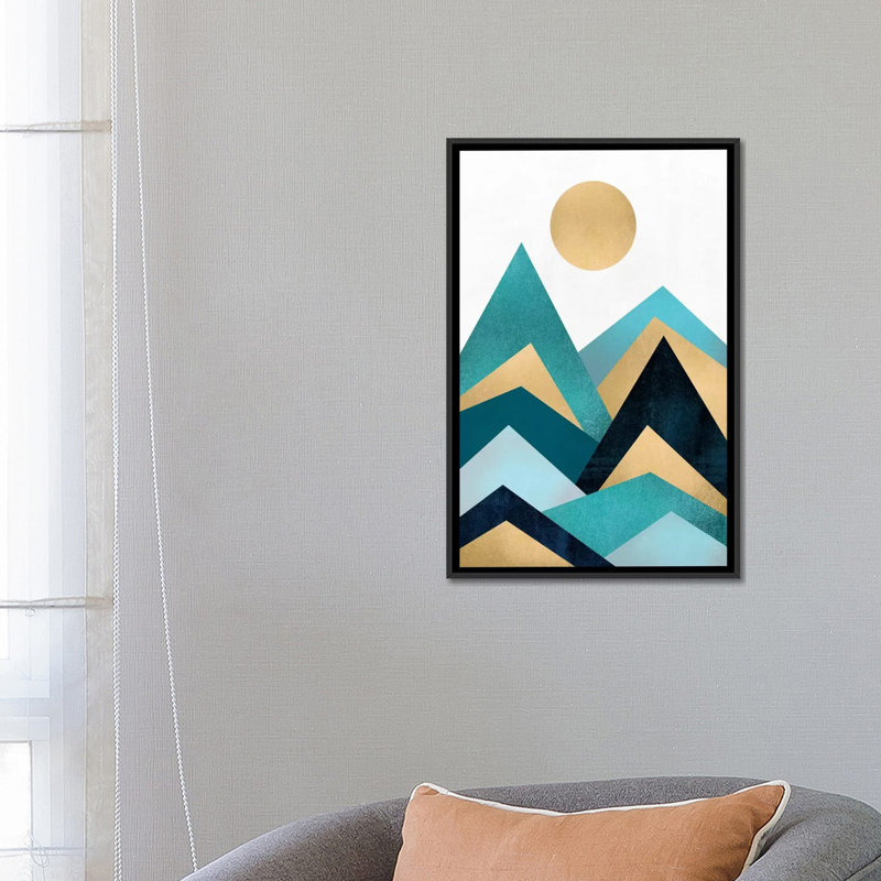 «Waves Canvas», impression sur toile tendue, H 26 po x l 18 po x P 1,5 po, Toile avec cadre flottant noir, Pas de tapis