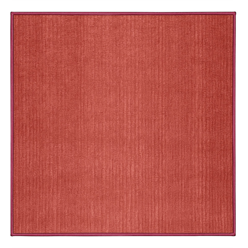 Machine Washable Solid Red Area Rug, Square 3'