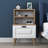 Scandinavian Nightstand with 1 Drawer, Walnut & White, 17.7 x 29.3 x 15.7 inches | 100% Melamine Coated Particle Board, Thickness: 0.7 inches | Stylish & Functional Design for Modern Bedrooms & Living Spaces