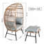 Chaise d'extérieur en osier avec repose-pieds-268116986