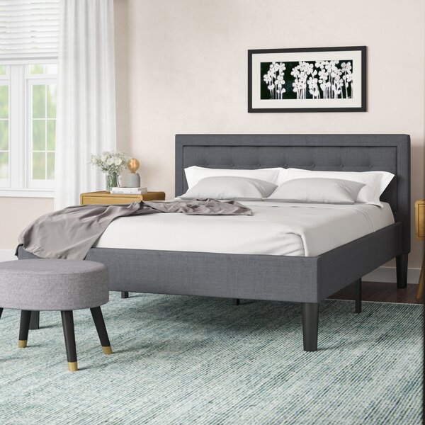 Wrought Studio Pinheiro Tufted Upholstered Platform Bed & Reviews | Wayfair