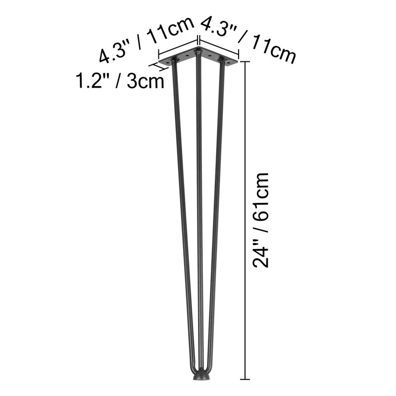 Eadoin Table Leg, 24" H x 4.3" W x 4.3" D