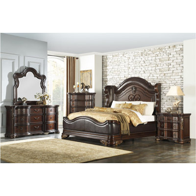 Halimeda Bedroom Set 5 Piece: Bed, Dresser, Mirror, Nightstand, Chest -  Bloomsbury Market, 9CEDE015087641CEADD1EFDDDF23CE1E