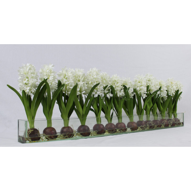 Centre de table Orchids, H 16 po x l 48 po x P 4 po, Blanc