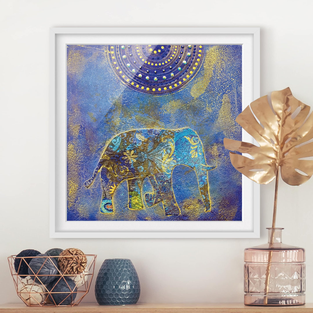 Gerahmtes Poster Elephant in Marrakesh