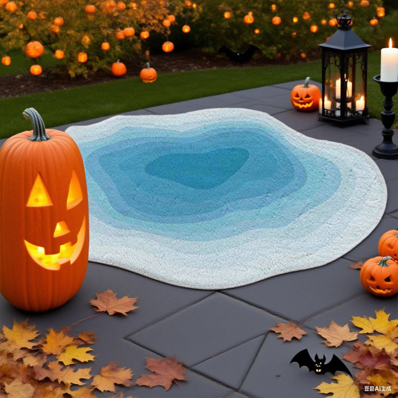 Tapis de Noël pour l'extérieur, tapis de décoration pour la cour d'Halloween, tapis de protection pour le balcon pour la décoration des Fêtes en plein air, 4,6 x 6,6 pi