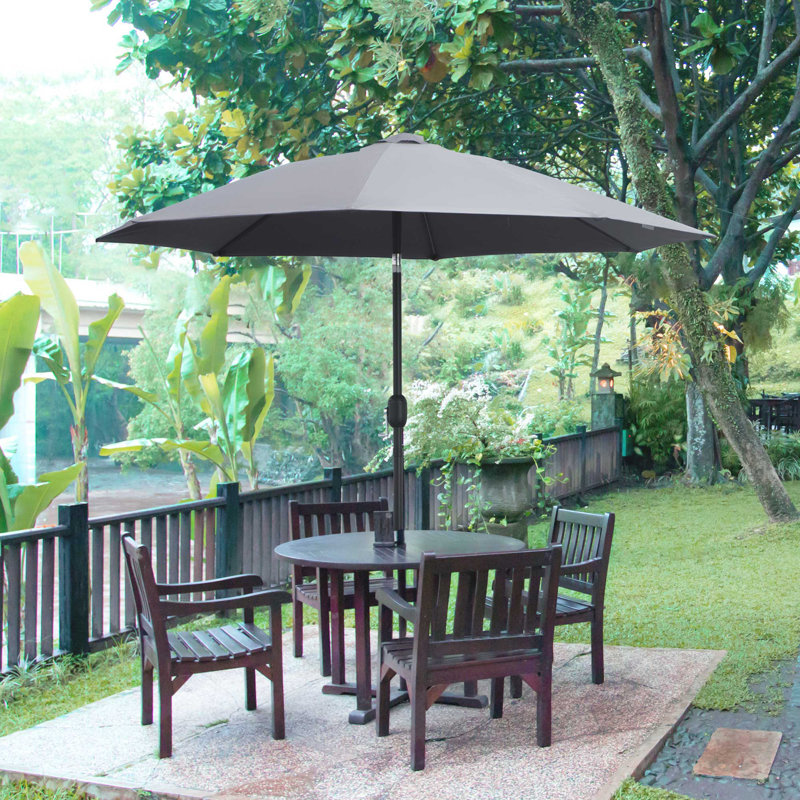 Poteet 2.7M Garden Parasol Umbrella Aluminium Frame, Grey