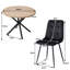4 - Person Dining Set - Nordic Round Dining Table Set With 4 Upholstered Chairs - Metal Legs-1306766782