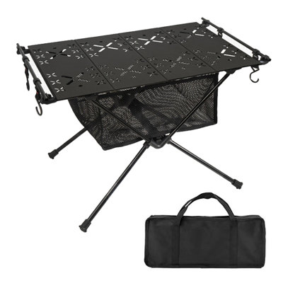 1 ensemble de table pliante en alliage d'aluminium, poids lourd, capacité de charge de 20 kg, camping multifonctionnel