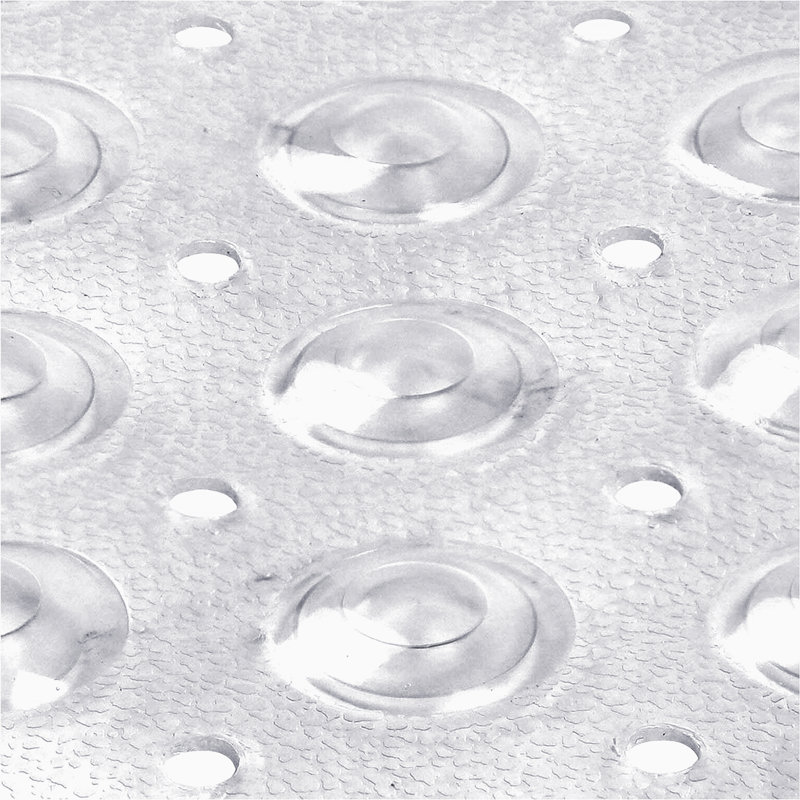 NON SLIP SHOWER MAT FOR BATHROOM (WITH SUCTION CUPS), Rectangle- 70cm L x 38cm W, White