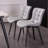 Heitger Tufted Wing Back Side Chair, Faux Leather Upholstered Dining Chair with Metal Legs-1388031154