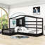 Lit plateforme simple en bois avec clôture et lattes Ikera-87937154
